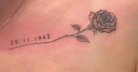 Rose mit Datum – Tattoo von Mahdi bei Gestochen Scharf