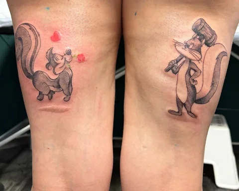 Zwei Tierfiguren als Partnermotive – Tattoo von Nancy bei Gestochen Scharf